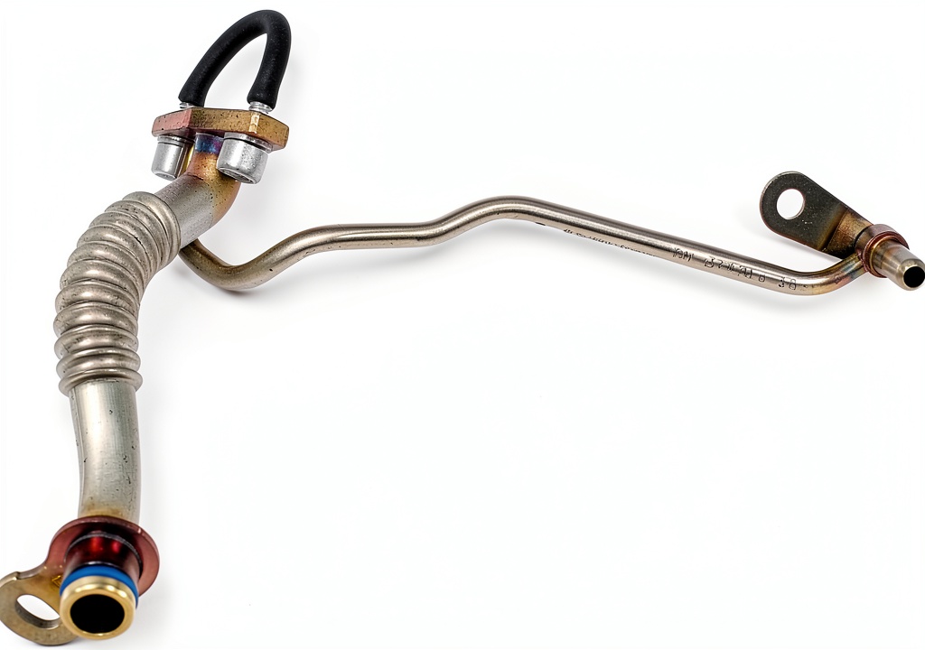 Dorman turbo oil line installed in a vehicle engine bay
